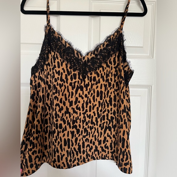 NWOT BP Leopard Animal Print Satin & Lace Trim Camisole - Picture 3 of 7